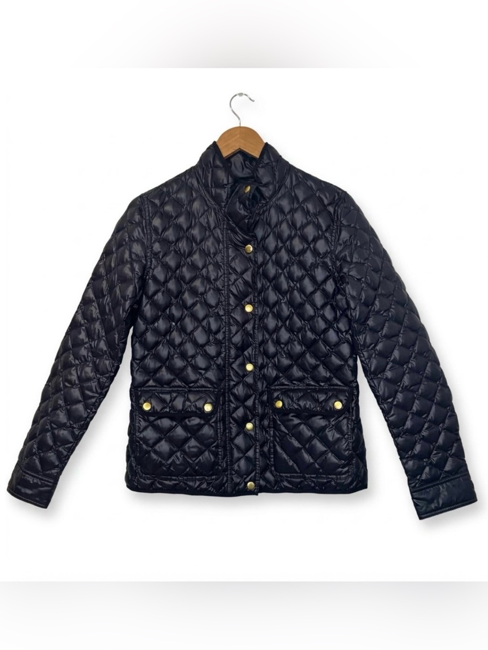 J. Crew Diamond Quilted Downtown Field Puffer Jacket Size Medium..Dark Blue